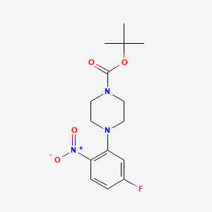 molecular formula C15H20FN3O4 B3139046 叔丁基 4-(5-氟-2-硝基苯基)哌嗪-1-甲酸酯 CAS No. 475279-74-4