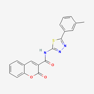 molecular formula C19H13N3O3S B3139079 N-[5-(3-methylphenyl)-1,3,4-thiadiazol-2-yl]-2-oxo-2H-chromene-3-carboxamide CAS No. 476459-92-4
