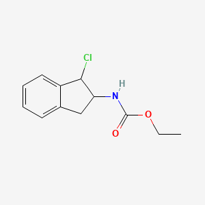 molecular formula C12H14ClNO2 B3139468 ethyl N-(1-chloro-2,3-dihydro-1H-inden-2-yl)carbamate CAS No. 477845-13-9