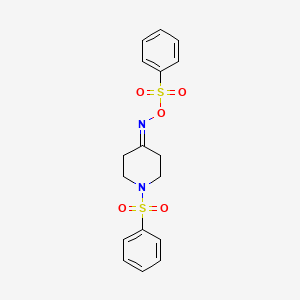 molecular formula C17H18N2O5S2 B3139542 1-(Phenylsulfonyl)-4-{[(phenylsulfonyl)oxy]imino}piperidine CAS No. 477847-31-7