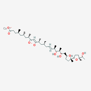 molecular formula C41H72CaO9 B031396 10,16-Docosadienoic acid, 11,19,21-trihydroxy-4,6,8,12,14,18,20-heptamethyl-22-[(2S,2'R,5S,5'S)-octahydro-5'-[(1R)-1-hydroxyethyl]-2,5'-dimethyl[2,2'-bifuran]-5-yl]-9-oxo-, calcium salt (1:1), (4R,6S,8S,10Z,12R,14R,16E,18R,19R,20S,21S)- CAS No. 56092-82-1