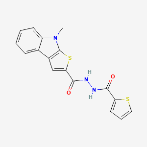 molecular formula C17H13N3O2S2 B3139778 8-methyl-N'-(2-thienylcarbonyl)-8H-thieno[2,3-b]indole-2-carbohydrazide CAS No. 477855-86-0