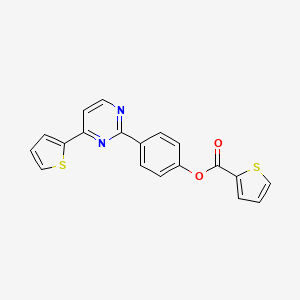 molecular formula C19H12N2O2S2 B3139964 4-[4-(2-Thienyl)-2-pyrimidinyl]phenyl 2-thiophenecarboxylate CAS No. 477862-34-3