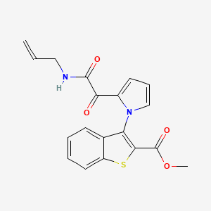molecular formula C19H16N2O4S B3139984 methyl 3-{2-[2-(allylamino)-2-oxoacetyl]-1H-pyrrol-1-yl}-1-benzothiophene-2-carboxylate CAS No. 477863-31-3