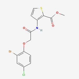 molecular formula C14H11BrClNO4S B3140203 Methyl 3-(2-(2-bromo-4-chlorophenoxy)acetamido)thiophene-2-carboxylate CAS No. 477869-15-1