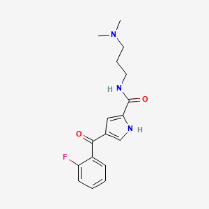 molecular formula C17H20FN3O2 B3140240 N-[3-(dimethylamino)propyl]-4-(2-fluorobenzoyl)-1H-pyrrole-2-carboxamide CAS No. 477870-45-4