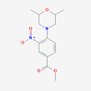 molecular formula C14H18N2O5 B3140251 Methyl 4-(2,6-dimethylmorpholin-4-yl)-3-nitrobenzoate CAS No. 477871-33-3