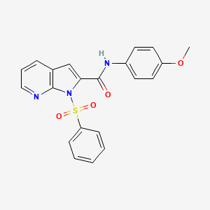 molecular formula C21H17N3O4S B3140330 N-(4-methoxyphenyl)-1-(phenylsulfonyl)-1H-pyrrolo[2,3-b]pyridine-2-carboxamide CAS No. 477872-22-3