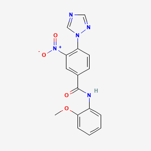 molecular formula C16H13N5O4 B3140572 N-(2-methoxyphenyl)-3-nitro-4-(1H-1,2,4-triazol-1-yl)benzenecarboxamide CAS No. 478030-84-1