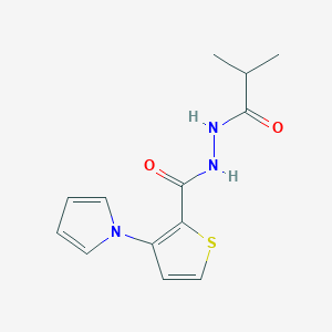 molecular formula C13H15N3O2S B3140952 N'-isobutyryl-3-(1H-pyrrol-1-yl)-2-thiophenecarbohydrazide CAS No. 478050-39-4
