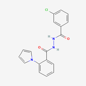 molecular formula C18H14ClN3O2 B3140960 N'-(3-chlorobenzoyl)-2-(1H-pyrrol-1-yl)benzenecarbohydrazide CAS No. 478062-93-0
