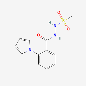 molecular formula C12H13N3O3S B3140967 N'-[2-(1H-pyrrol-1-yl)benzoyl]methanesulfonohydrazide CAS No. 478063-20-6