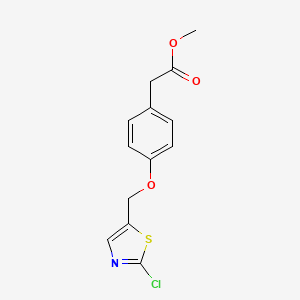 molecular formula C13H12ClNO3S B3140989 Methyl 2-{4-[(2-chloro-1,3-thiazol-5-yl)methoxy]phenyl}acetate CAS No. 478064-76-5