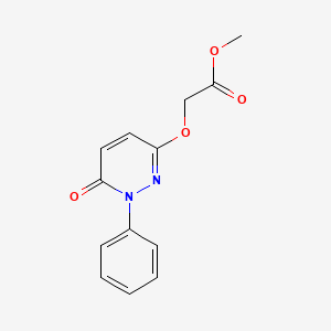 molecular formula C13H12N2O4 B3140998 Methyl 2-((6-oxo-1-phenyl-1,6-dihydropyridazin-3-yl)oxy)acetate CAS No. 478065-00-8