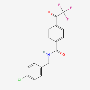 molecular formula C16H11ClF3NO2 B3141013 N-[(4-chlorophenyl)methyl]-4-(2,2,2-trifluoroacetyl)benzamide CAS No. 478066-71-6