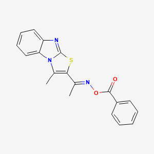 molecular formula C19H15N3O2S B3141084 N-(benzoyloxy)-N-[(E)-1-(3-methyl[1,3]thiazolo[3,2-a][1,3]benzimidazol-2-yl)ethylidene]amine CAS No. 478077-06-4
