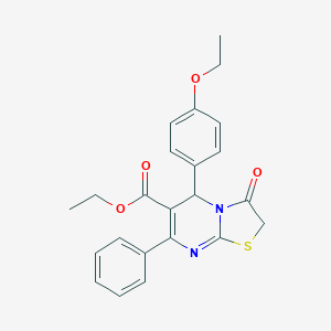molecular formula C23H22N2O4S B314109 ETHYL 5-(4-ETHOXYPHENYL)-3-OXO-7-PHENYL-2H,3H,5H-[1,3]THIAZOLO[3,2-A]PYRIMIDINE-6-CARBOXYLATE 