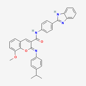 (2Z)-N-[4-(1H-benzimidazol-2-yl)phenyl]-2-[(4-isopropylphenyl)imino]-8-methoxy-2H-chromene-3-carboxamide