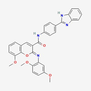(2Z)-N-[4-(1H-benzimidazol-2-yl)phenyl]-2-[(2,5-dimethoxyphenyl)imino]-8-methoxy-2H-chromene-3-carboxamide