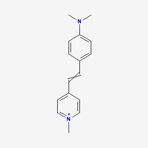 molecular formula C16H19N2+ B3141621 N,N-dimethyl-4-[2-(1-methylpyridin-1-ium-4-yl)ethenyl]aniline CAS No. 48174-78-3