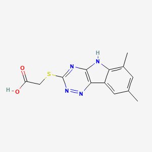B3141654 (6,8-Dimethyl-9H-1,3,4,9-tetraaza-fluoren-2-yl-sulfanyl)-acetic acid CAS No. 482616-05-7
