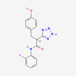 molecular formula C17H16FN5O2 B3141719 N-(2-fluorophenyl)-3-(4-methoxyphenyl)-2-(2H-1,2,3,4-tetrazol-5-yl)propanamide CAS No. 483993-13-1