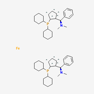 (alphaR,alphaR)-1,1'-Bis[alpha-(dimethylamino)benzyl]-(S,S)-2,2'-bis(dicyclohexylphosphino)ferrocene
