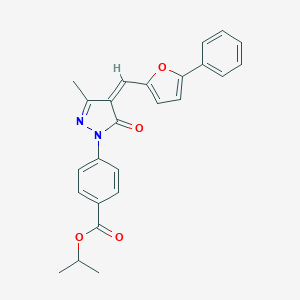 molecular formula C25H22N2O4 B314200 PROPAN-2-YL 4-[(4Z)-3-METHYL-5-OXO-4-[(5-PHENYLFURAN-2-YL)METHYLIDENE]-4,5-DIHYDRO-1H-PYRAZOL-1-YL]BENZOATE 