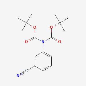 molecular formula C17H22N2O4 B3142206 tert-Butyl N-[(tert-butoxy)carbonyl]-N-(3-cyanophenyl)carbamate CAS No. 500024-52-2