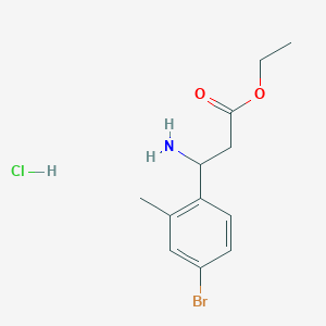 molecular formula C12H17BrClNO2 B3142360 Ethyl 3-amino-3-(4-bromo-2-methylphenyl)propanoate, HCl CAS No. 502842-45-7