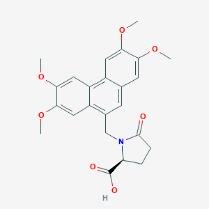 molecular formula C24H25NO7 B031427 5-Oxo-1-[(2,3,6,7-tetramethoxyphenanthren-9-yl)methyl]-L-proline CAS No. 87227-00-7
