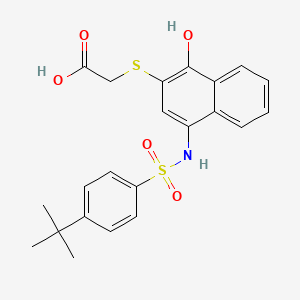 2-((4-((4-(tert-Butyl)phenyl)sulfonamido)-1-hydroxynaphthalen-2-yl)thio)acetic acid