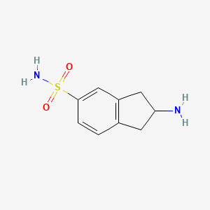 molecular formula C9H12N2O2S B3143269 2-amino-2,3-dihydro-1H-indene-5-sulfonamide 