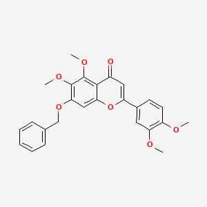 molecular formula C26H24O7 B3143389 7-(苄氧基)-2-(3,4-二甲氧基苯基)-5,6-二甲氧基-4H-色满-4-酮 CAS No. 52378-71-9