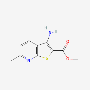 molecular formula C11H12N2O2S B3143467 Methyl 3-amino-4,6-dimethylthieno[2,3-b]pyridine-2-carboxylate CAS No. 52505-44-9