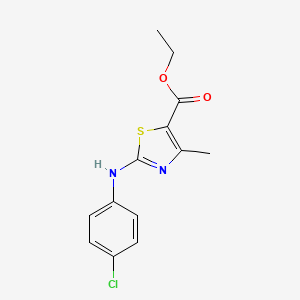 molecular formula C13H13ClN2O2S B3143602 ethyl 2-[(4-chlorophenyl)amino]-4-methyl-1,3-thiazole-5-carboxylate CAS No. 53040-41-8