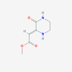 molecular formula C7H10N2O3 B3143830 methyl 2-[(2Z)-3-oxopiperazin-2-ylidene]acetate CAS No. 53700-44-0