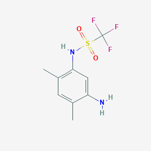 molecular formula C9H11F3N2O2S B3143866 Methanesulfonamide,N-(5-amino-2,4-dimethylphenyl)-1,1,1-trifluoro- CAS No. 53823-46-4