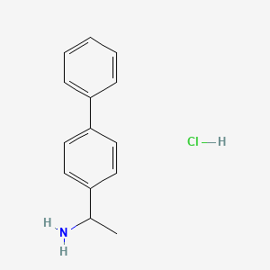 molecular formula C14H16ClN B3144340 [1-(4-Biphenylyl)ethyl]amine hydrochloride CAS No. 55005-32-8