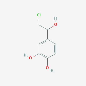 molecular formula C8H9ClO3 B3144518 4-(2-Chloro-1-hydroxyethyl)-1,2-benzenediol CAS No. 5530-29-0