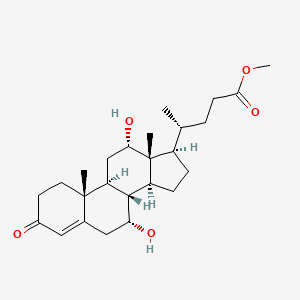 molecular formula C25H38O5 B3144525 Chol-4-en-24-oic acid, 7,12-dihydroxy-3-oxo-, methyl ester, (7alpha,12alpha)- CAS No. 55319-79-4