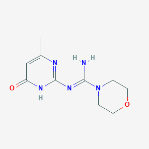 molecular formula C10H15N5O2 B3144593 N-(4-methyl-6-oxo-1,6-dihydropyrimidin-2-yl)morpholine-4-carboximidamide CAS No. 55474-80-1
