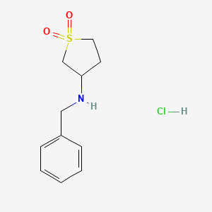 molecular formula C11H16ClNO2S B3144608 N-Benzyltetrahydro-3-thiophenamine 1,1-dioxide hydrochloride CAS No. 5553-26-4