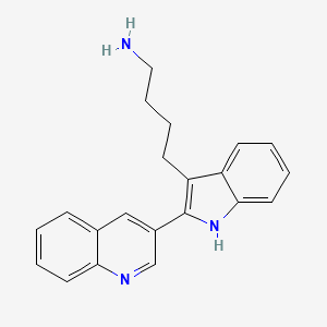 molecular formula C21H21N3 B3144673 4-[2-(quinolin-3-yl)-1H-indol-3-yl]butan-1-amine CAS No. 556778-31-5