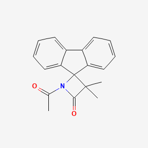 molecular formula C19H17NO2 B3144722 1-Acetyl-3,3-dimethylspiro[azetidine-2,9'-fluoren]-4-one CAS No. 55832-79-6