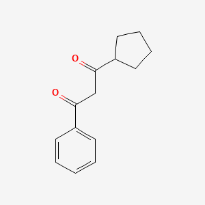 molecular formula C14H16O2 B3144730 1-Cyclopentyl-3-phenylpropane-1,3-dione CAS No. 55846-71-4