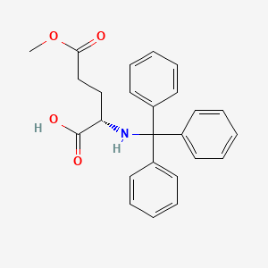 molecular formula C25H24NO4- B3144739 (S)-5-Methoxy-5-oxo-2-(tritylamino)pentanoic acid CAS No. 55878-80-3