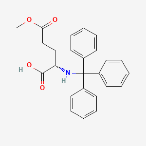 molecular formula C25H25NO4 B3144739 (S)-5-Methoxy-5-oxo-2-(tritylamino)pentanoic acid CAS No. 55878-80-3