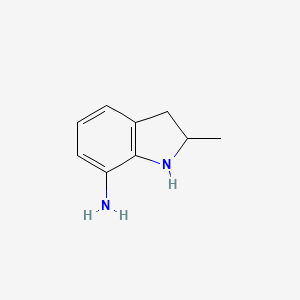 molecular formula C9H12N2 B3144749 2-Methylindolin-7-amine CAS No. 55899-44-0