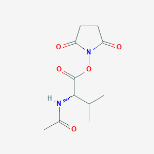molecular formula C11H16N2O5 B3144843 L-Valine, N-acetyl-, 2,5-dioxo-1-pyrrolidinyl ester CAS No. 56186-37-9